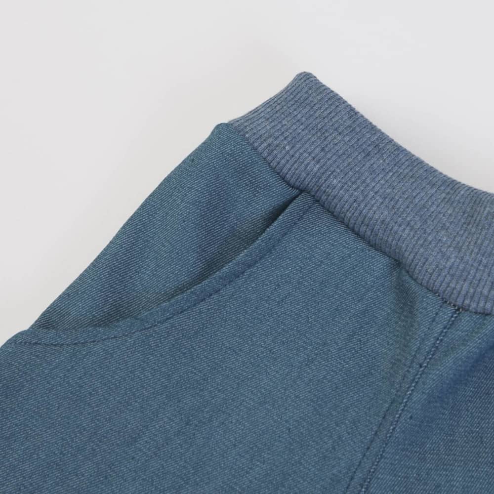 COMPLETO NEONATO BAMBINO DENIM CON POLO "BICI" - dettaglio elastico e tasca