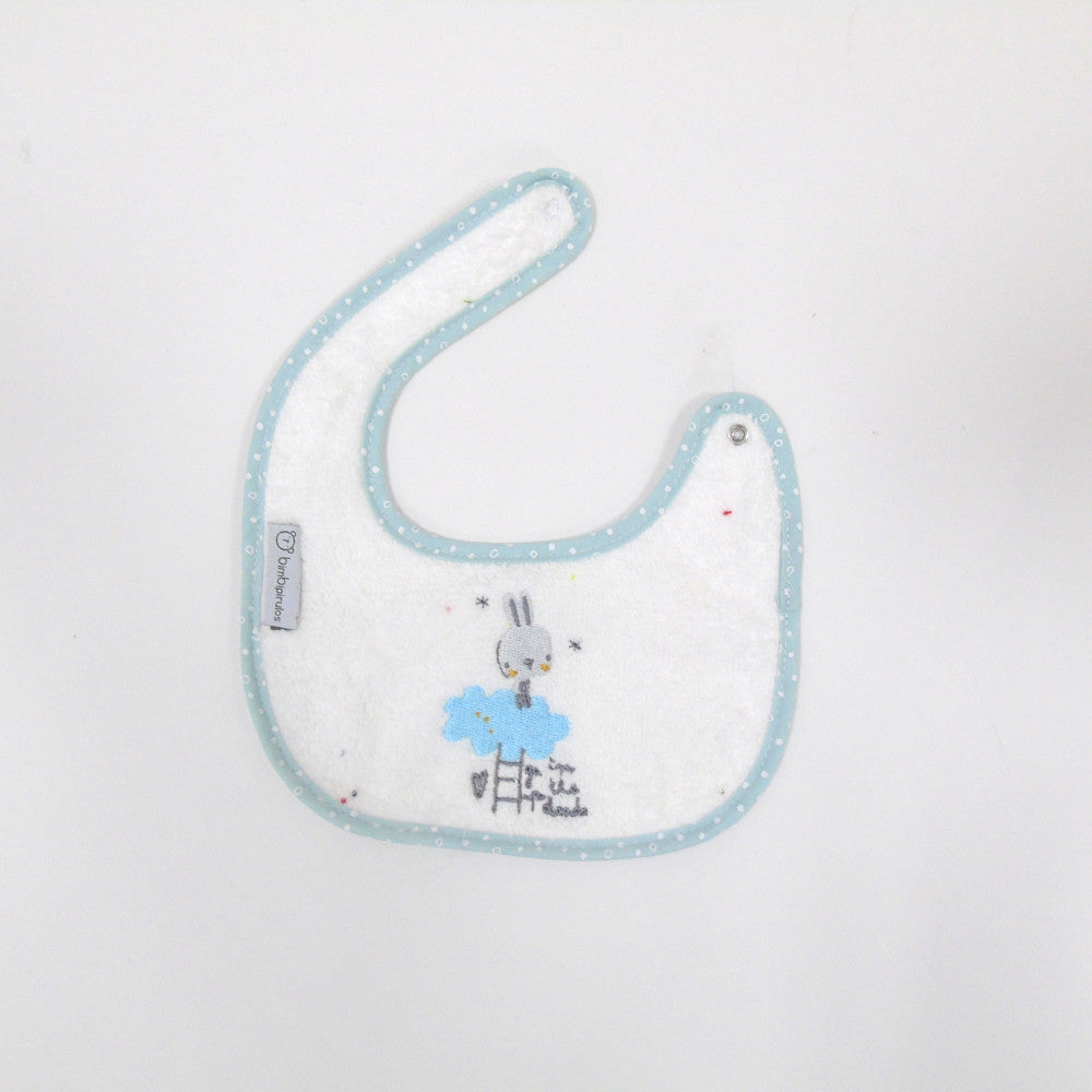 BAVAGLINO BAVETTA NEONATO IN SPUGNA IMPERMEABILE 19x19 CM - CONIGLIETTO - Nene Shop