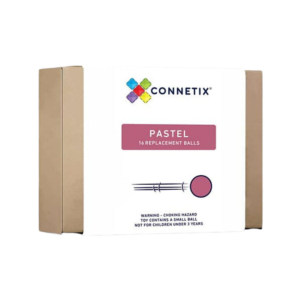 16 Pezzi - Palline - Pastello - 100% Legno ABS Atossico - Apprendimento - Connetix