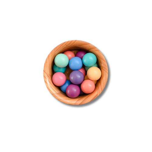 16 Pezzi - Palline - Pastello - 100% Legno ABS Atossico - Apprendimento - Connetix