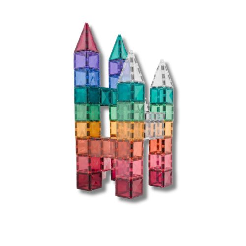 Tessere Magnetiche - Piccole e Grandi - Pastello - 100% Plastica ABS Atossica - 40 pezzi - Connetix