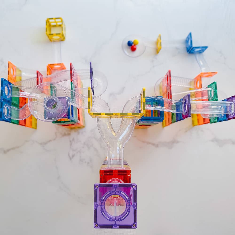 92 Pezzi - Pacco Pista Palline - Arcobaleno - Connetix