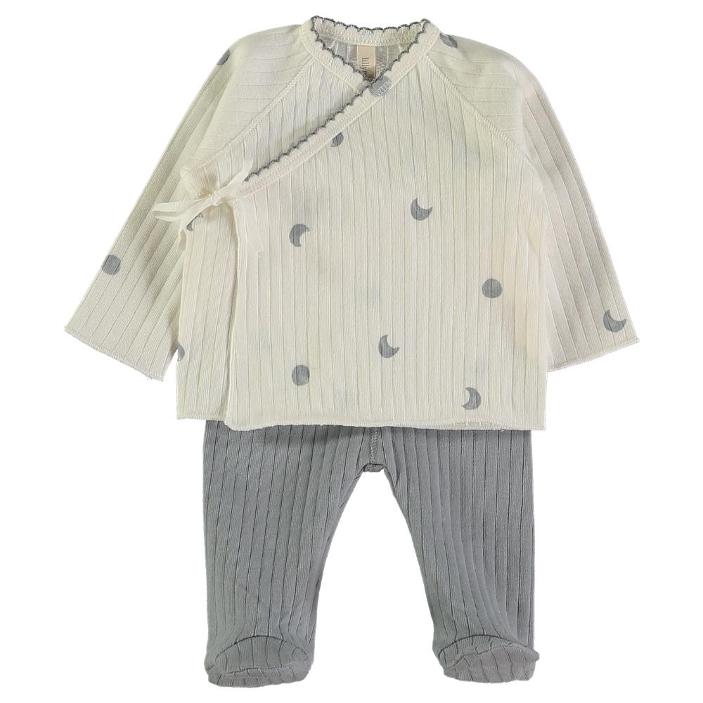 Coordinato Neonato in Caldo Cotone - Bemoon Celeste- 1-3 MESI