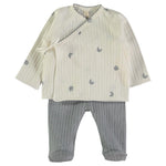 Coordinato Neonato in Caldo Cotone - Bemoon Celeste- 1-3 MESI