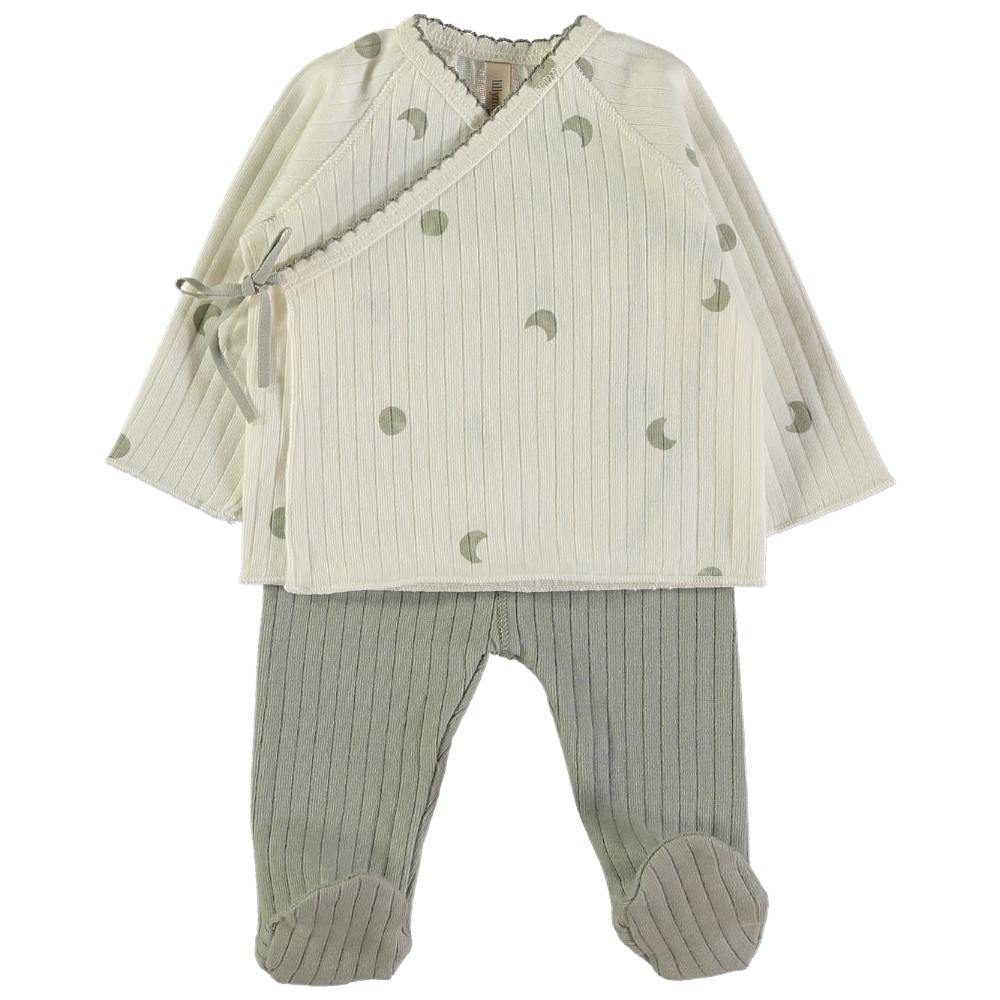 Coordinato Neonato in Caldo Cotone - Bemoon Verde- 1-3 MESI
