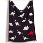 Copertina Lettino in Cotone Gots - Dinosauri