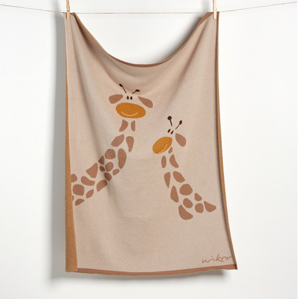 Copertina Lettino in Cotone Gots - Giraffa