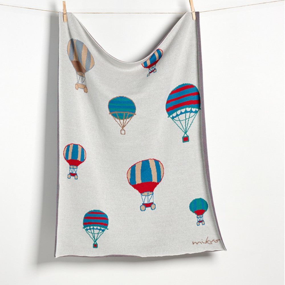 Copertina Lettino in Cotone Gots - Mongolfiere
