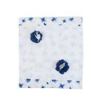 COPERTINA NEONATO CARROZZINA CULLA PASSEGGINO PRIMAVERILE IN COTONE "FIORI BLU" - Fiori