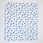 COPERTINA NEONATO CARROZZINA CULLA PASSEGGINO PRIMAVERILE IN COTONE "FIORI BLU" - Retro