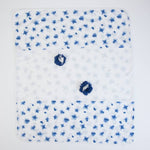 COPERTINA NEONATO CARROZZINA CULLA PASSEGGINO PRIMAVERILE IN COTONE "FIORI BLU"