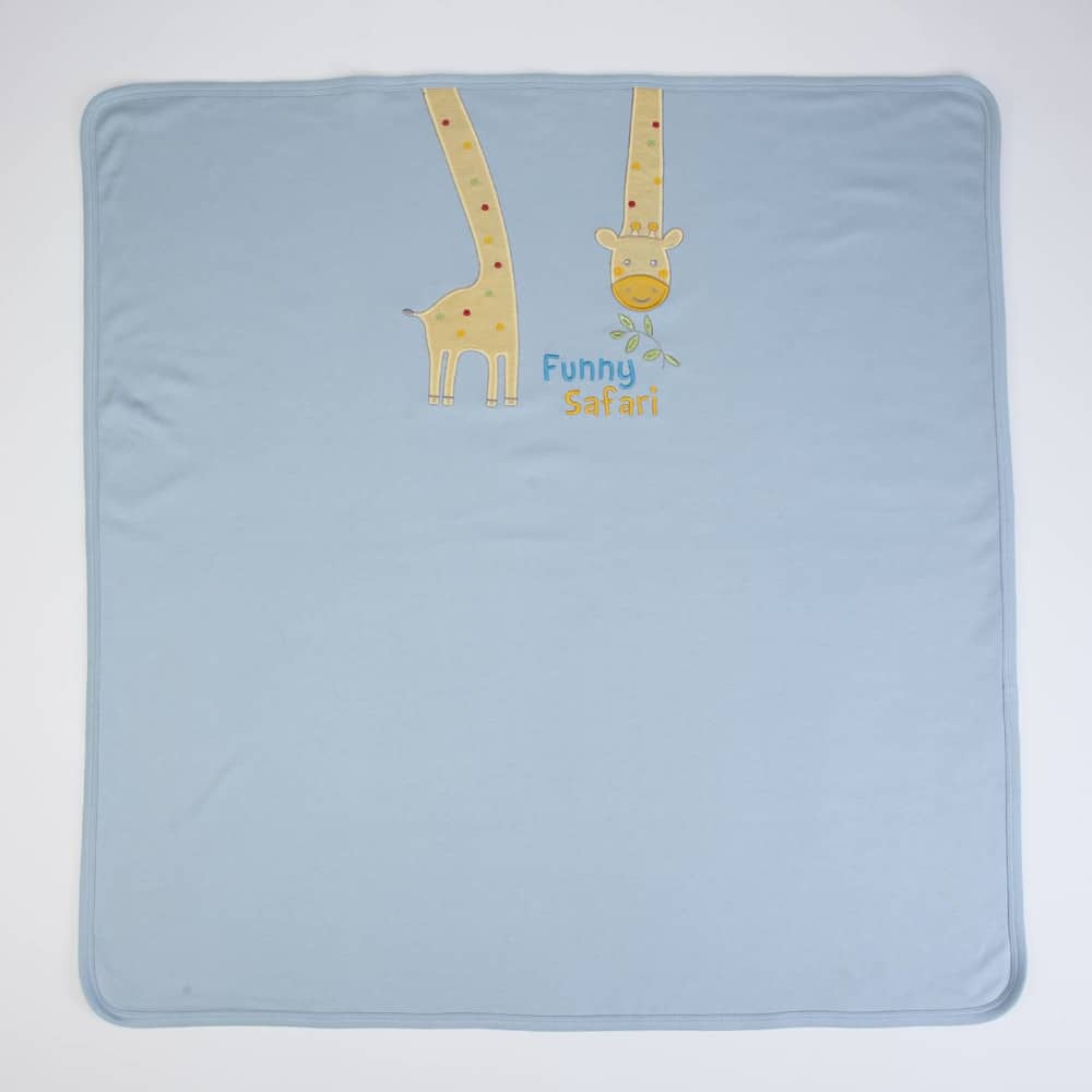 COPERTINA NEONATO CARROZZINA CULLA PASSEGGINO PRIMAVERILE IN COTONE "GIRAFFA"