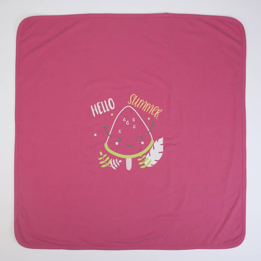 COPERTINA NEONATO CARROZZINA CULLA PASSEGGINO PRIMAVERILE IN COTONE "FRAGOLA"