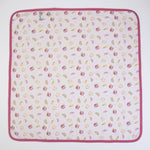 COPERTINA NEONATO CARROZZINA CULLA PASSEGGINO PRIMAVERILE IN COTONE "FRAGOLA" - Retro