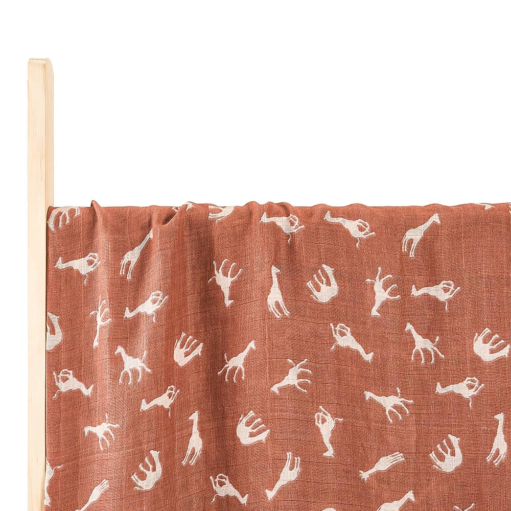 Copertina Neonato in Mussola di Bamboo 120x120 cm  - Savanna