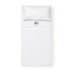 Completo lenzuola lettino con Sbarre - Panda - Bianco Celeste