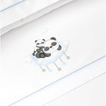 Completo lenzuola lettino con Sbarre - Panda - Bianco Celeste