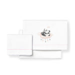 Completo Lenzuola Lettino con Sbarre - Panda Rosa