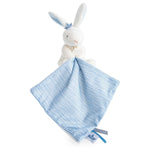 Doudou Neonato Nascita Coniglietto Bianco Celeste 15 cm