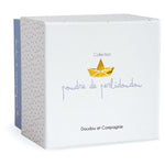 Doudou Neonato Nascita Coniglietto Bianco Celeste 15 cm