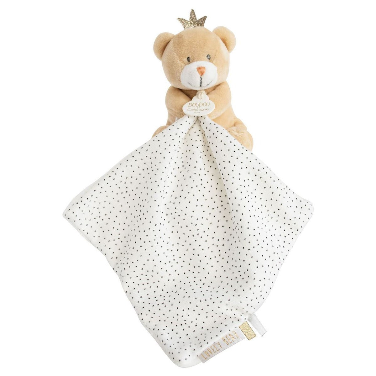 Doudou Neonato Nascita Orsetto Re Beige 10 cm