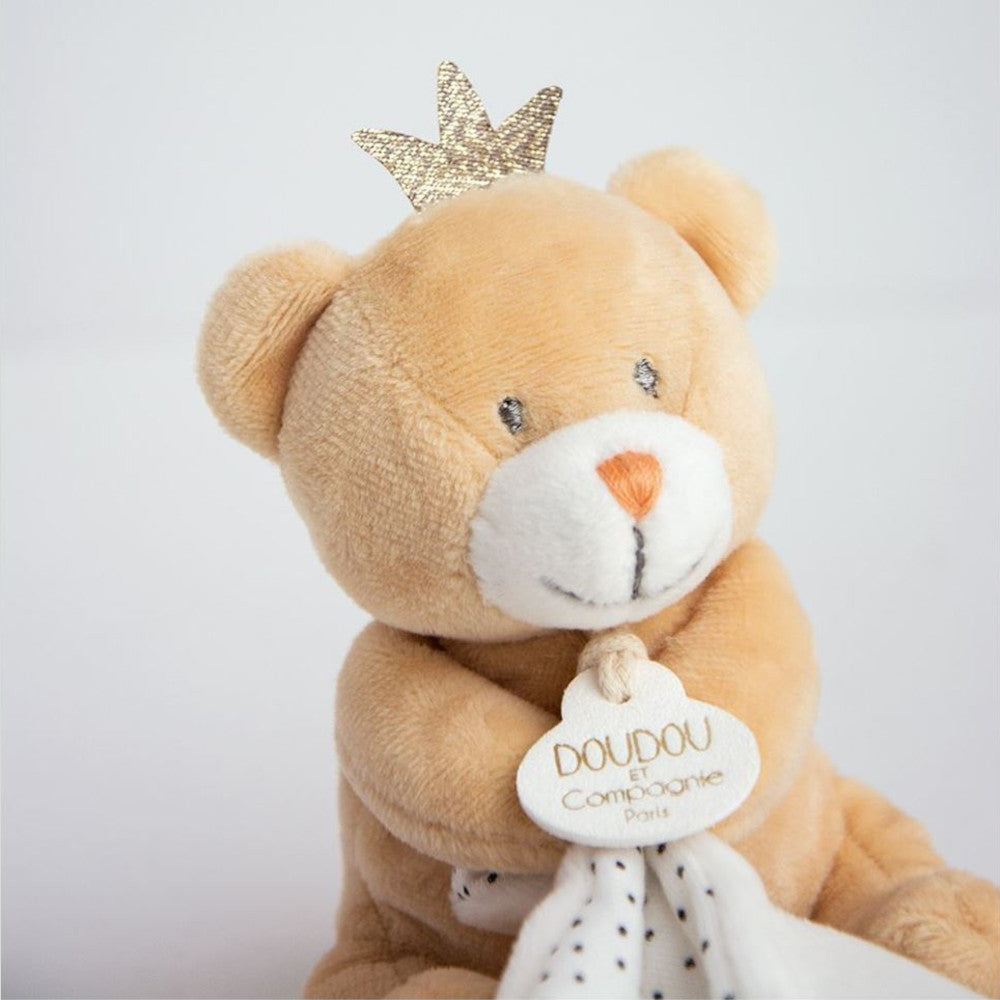 Doudou Neonato Nascita Orsetto Re Beige 10 cm - Dettaglio