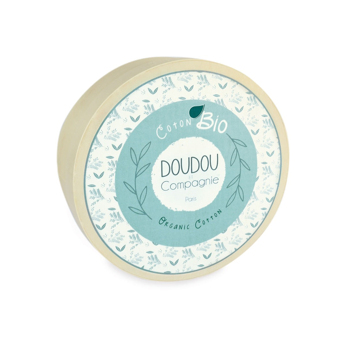 Doudou et Compagnie - Doudou neonato nascita in cotone bio 15 cm Celeste - scatola regalo