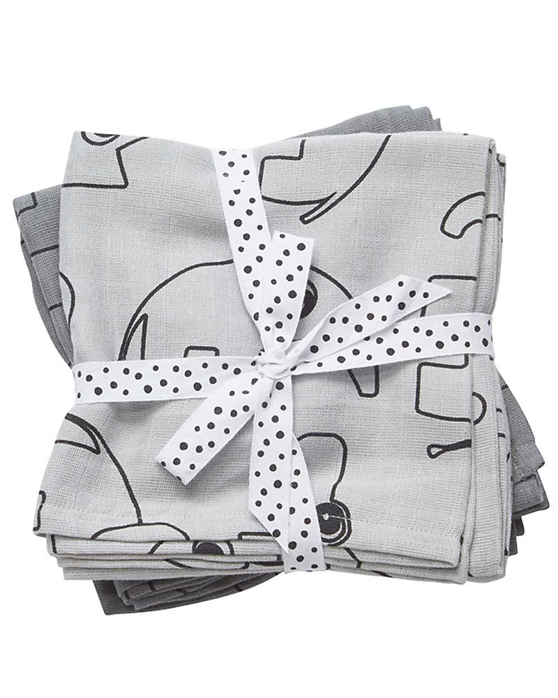 SET 2 COPERTINE COPERTINE SWADDLE MILLEUSI CONTOUR, GRIGIO 120X120 CM 100% COTONE - Nene Shop