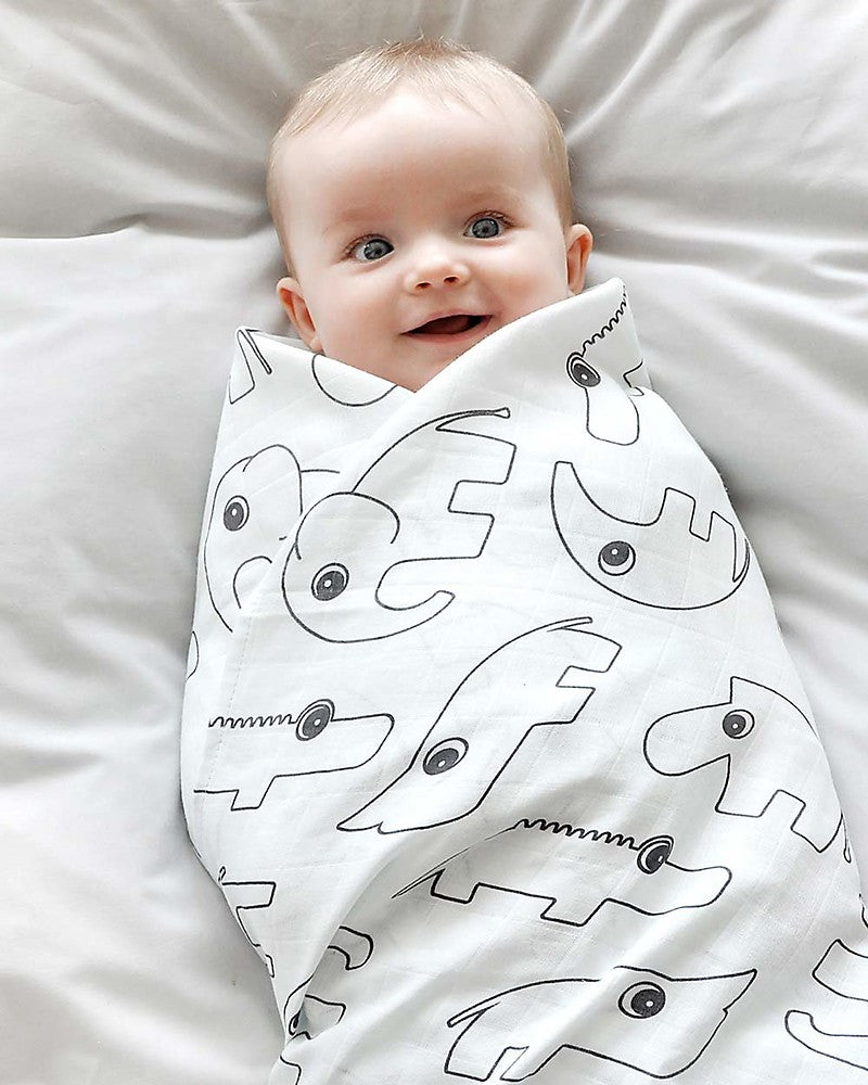 SET 2 COPERTINE COPERTINE SWADDLE MILLEUSI CONTOUR, GRIGIO 120X120 CM 100% COTONE