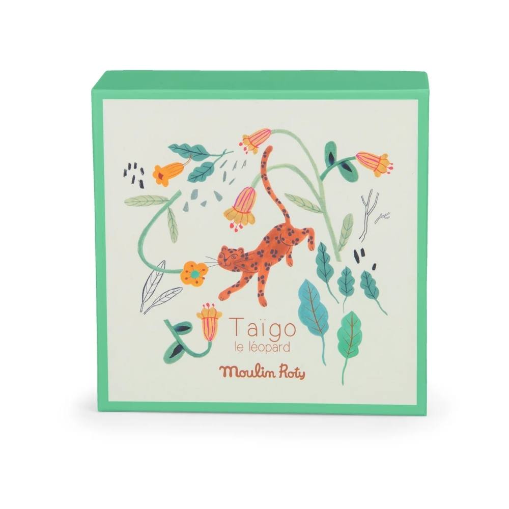 Doudou Neonato con Porta Ciuccio Leopardo - Moulin Roty - Scatola