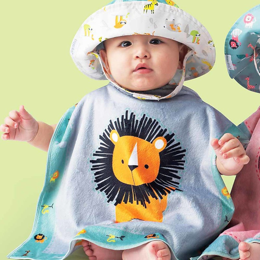 PONCHO MARE BAMBINO CON CAPPUCCIO - LEONE