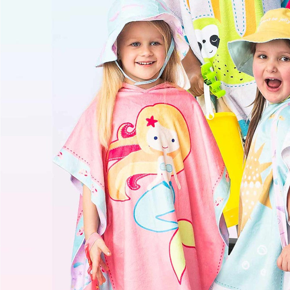 PONCHO MARE BAMBINA CON CAPPUCCIO - SIRENETTA/NARVALO 2-6 ANNI