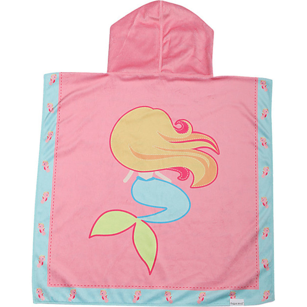 PONCHO MARE BAMBINA CON CAPPUCCIO - SIRENETTA/NARVALO 2-6 ANNI - retro