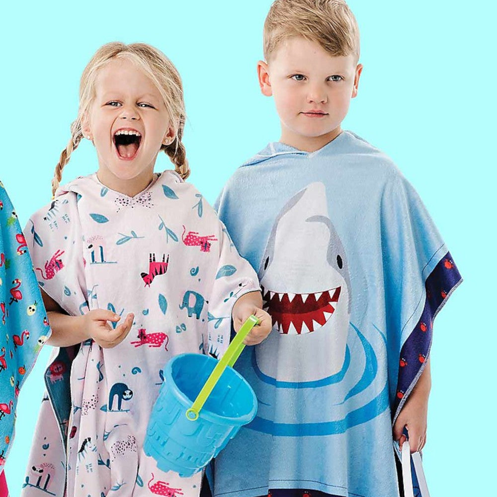 Poncho Mare 2-6 anni Reversibile Squalo