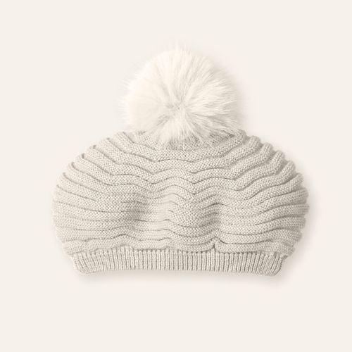 Cappellino Bambina in Misto Lana con Pon Pon
