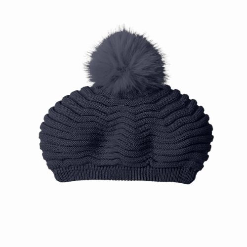 Cappellino Bambina in Misto Lana con Pon Pon