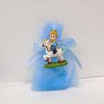 Sacchettino Confetti Segnaposto Bomboniera Nascita Battesimo Principe su Cavallo - Celeste