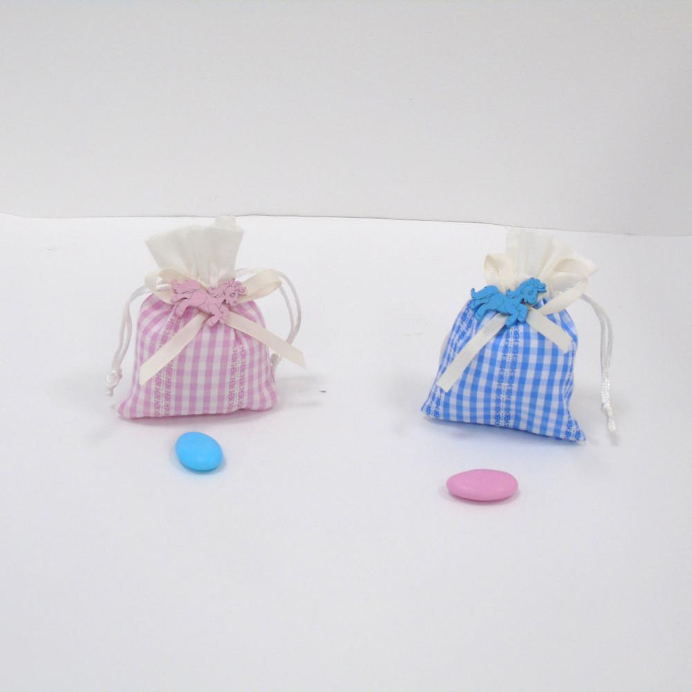 Bomboniera Sacchetti Nascita Battesimo Porta Confetti - Unicorno