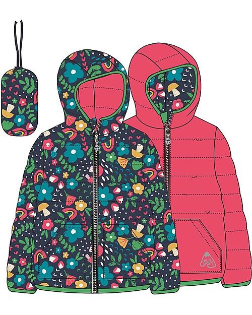 PIUMINO GIACCA A VENTO REVERSIBILE - BLOOMING BRIGHT -FRUGI - Nene Shop
