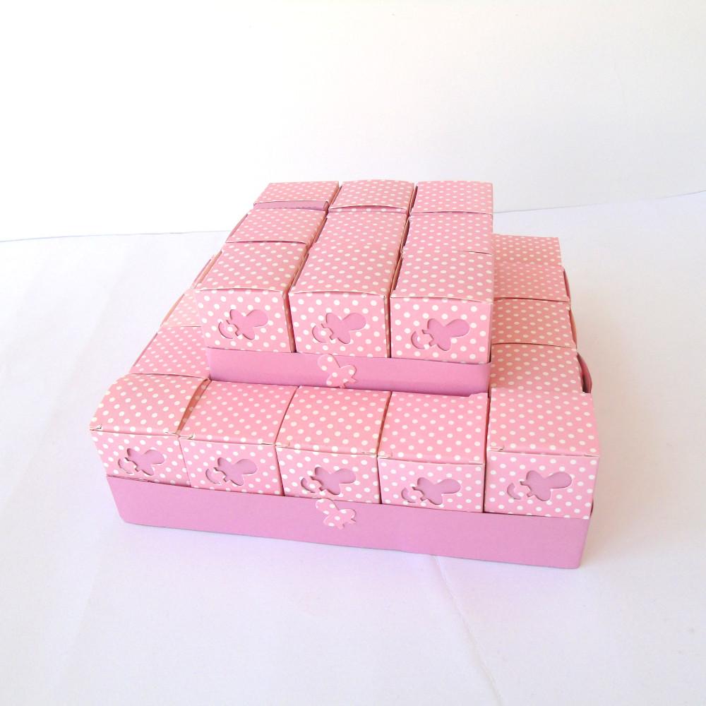 Torta Bomboniera Nascita Battesimo - Ciuccio - Rosa