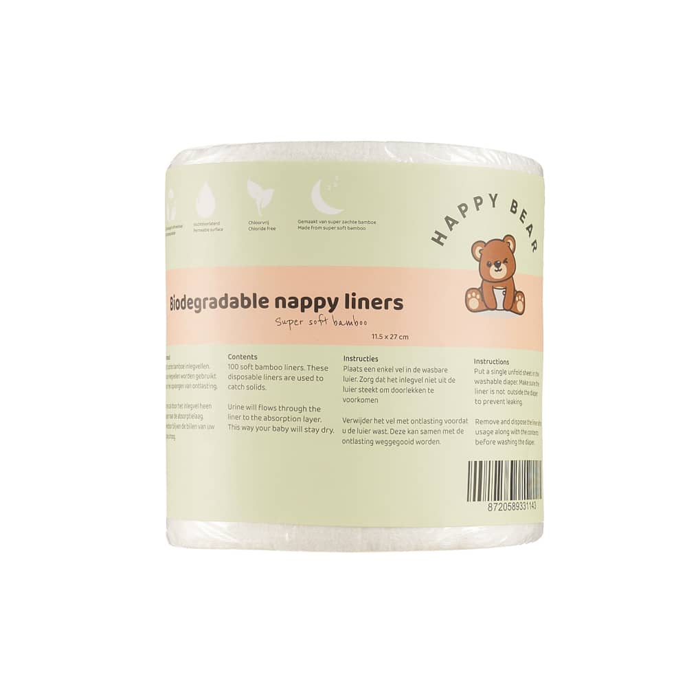 Inserti Usa e Getta in Bamboo per Pannolini Lavabili - Happy Bear