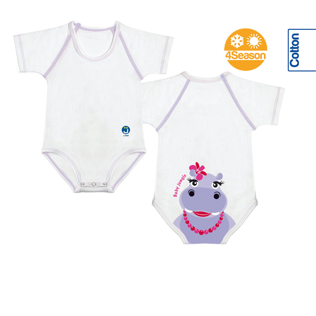 BODY JBIMBI MONOTAGLIA PER NEONATO/BAMBINO IN COTONE 0-36 MESI JUNGLEE "IPPODOLCE"