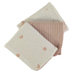Lavette Neonato 3 pz in Cotone Spugna Moon - Rosa