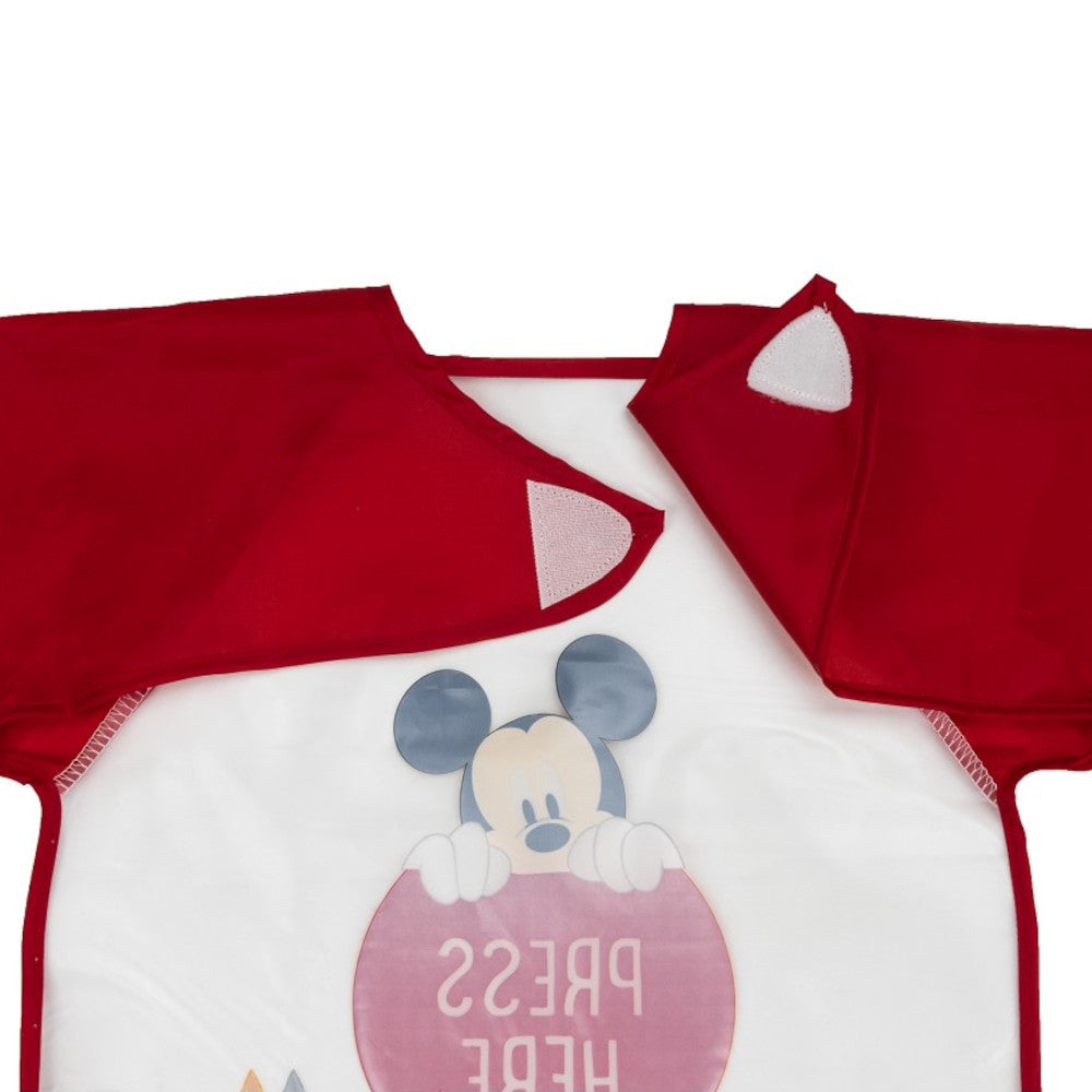 Bavaglino Neonato Bambino con maniche Pappa e Svezzamento - Topolino - retro