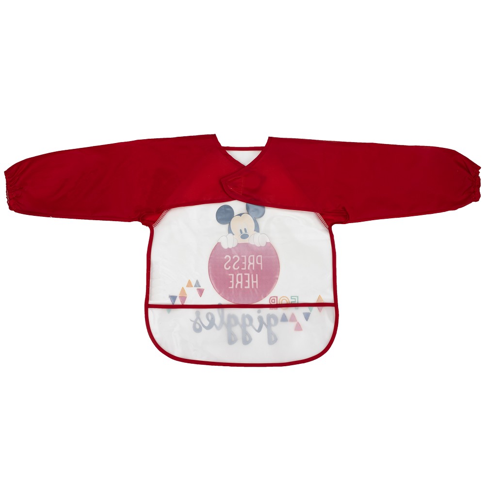 Bavaglino Neonato Bambino con maniche Pappa e Svezzamento - Topolino - retro