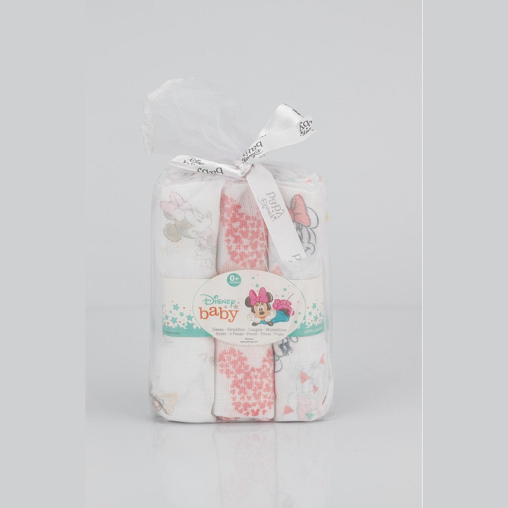 Set 3 Copertine in Mussola di cotone 80x80 cm - Minnie Topolina