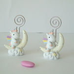 Bomboniera Nascita Battesimo Spirale Portafoto Unicorno Rosa