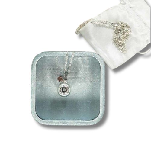 Chiama Angeli Bola con Catena Argento, Bola Argento con Stella Oro Rosa