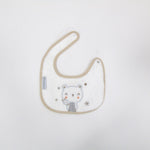 BAVAGLINO BAVETTA NEONATO IN SPUGNA IMPERMEABILE 19x19 CM BEAR TORTORA - Nene Shop