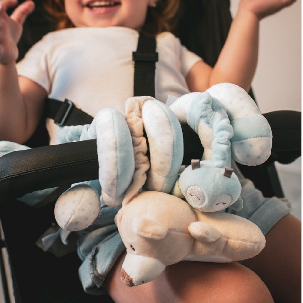 Spirale Passeggino per Neonati Orsetto - Celeste - Interbaby